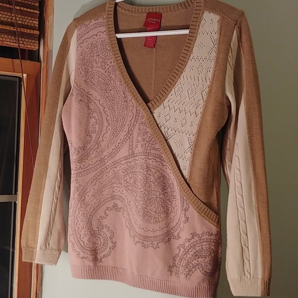 Olsen merino wool cable-knit jacquard sweater - Picture 1 of 11